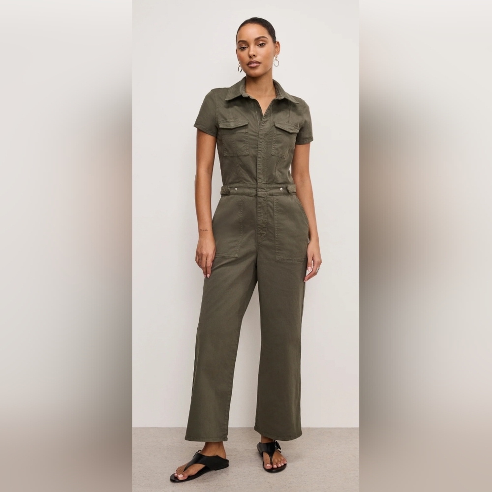Good American Olive Utility Jumpsuit Size Small